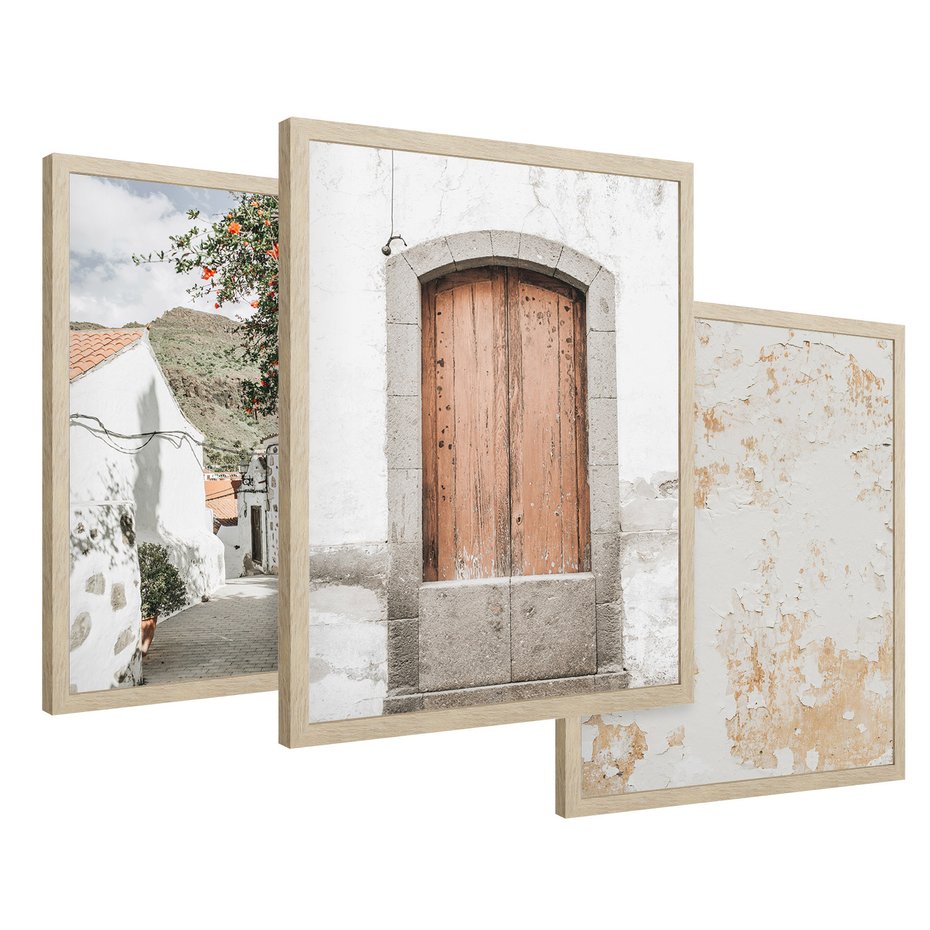 Zestaw obrazy w ramie 30x40 galeria - Włochy, południe, podróż, wakacje - rama drewno