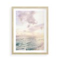 Plakat w ramie 50x70 - Pastelowa Plaża - plaża, pastelowe kolory - rama drewno