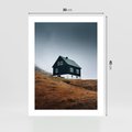 Plakat bez ramy 30x40 - Ciepło i Przytulność - skandynawski, domek