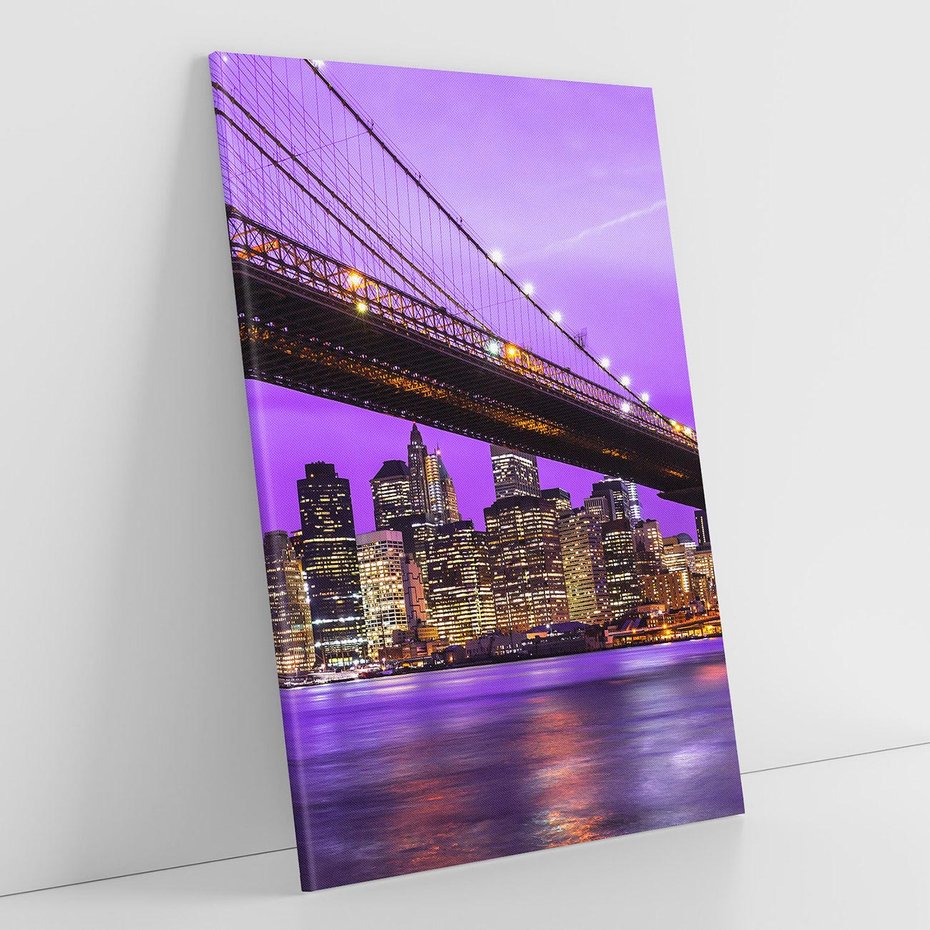 Obraz na płótnie 70x100 - Nocny Spacer po Moście Manhattan - most, Nowy Jork