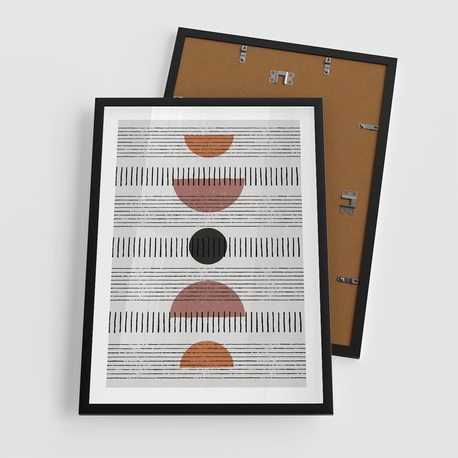 Plakat w ramie 50x70 - Plakat w Stylu Abstrakcji - geometryczna grafika, plakat - rama czarna