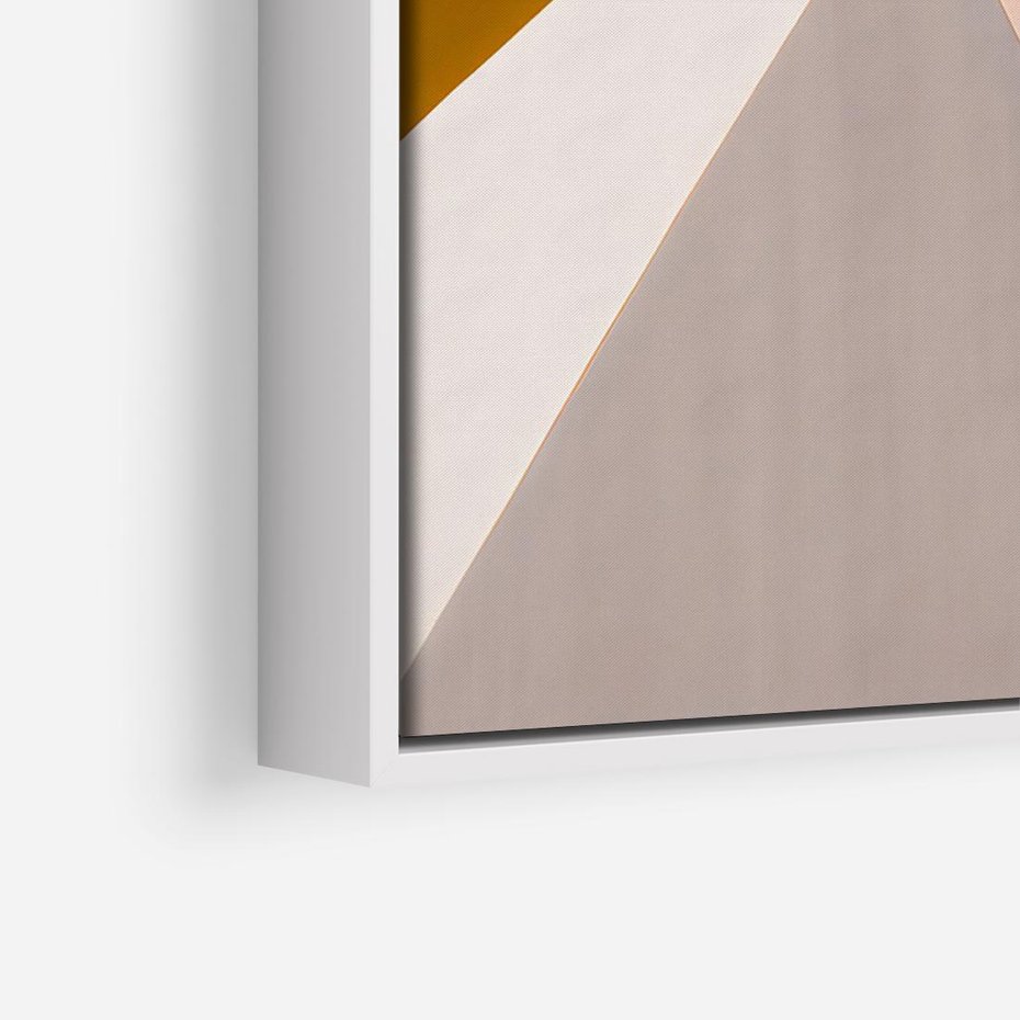 Obraz w ramie 120x80 - Trójkąty Wnętrz - abstrakcja, geometryczne kształty - rama biała