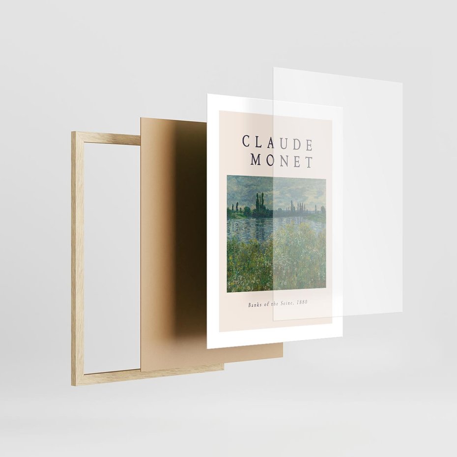 Plakat w ramie 30x40 - Claude Monet: Reprodukcja - Claude Monet, reprodukcja plakat - rama drewno
