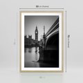 Plakat w ramie 50x70 - Majestatyczny Big Ben w Londynie - Londyn, most - rama drewno