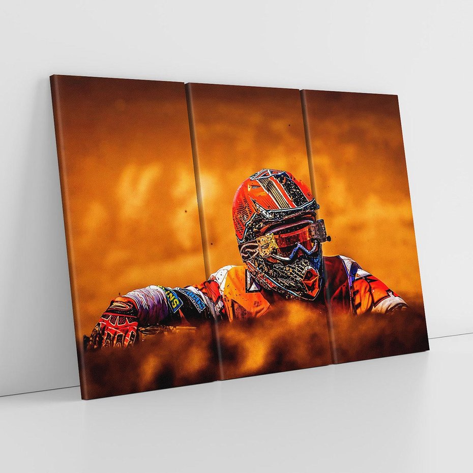 Obraz na płótnie 120x80 - Na Torze Wyścigowym Motocyklowe Zmagania - motocyklista, wyścig