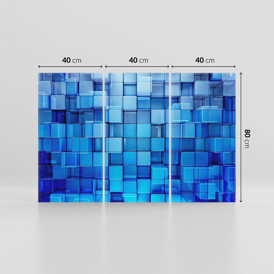 Obraz na płótnie 120x80 - Abstrakcyjne 3D: Kolorowe bloki - abstrakcja, 3d