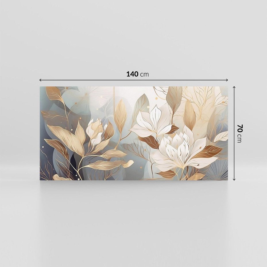 Obraz na płótnie 140x70 - Ekspresjonistyczny deszcz uczuć - grafika, złote kwiaty