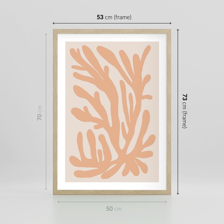 Plakat w ramie 50x70 - Rozkwitające Abstrakcje - nowoczesna sztuka, plakat modern - rama drewno