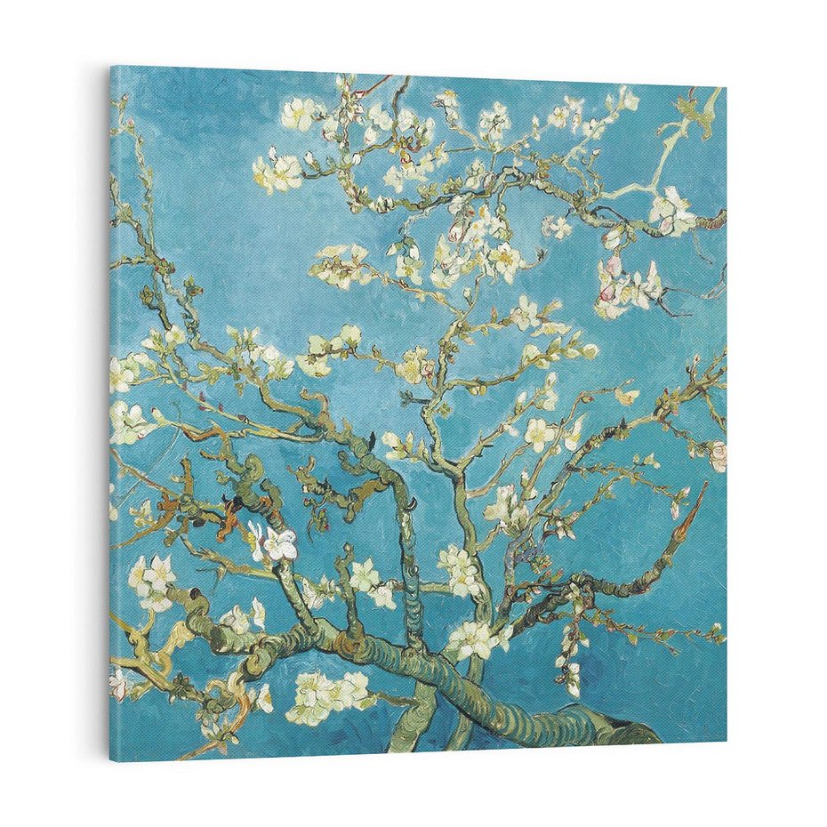 Obraz na płótnie 40x40 - Almond blossom 1890, Vincent van Gogh - Reprodukcja - reprodukcja, obraz na płótnie