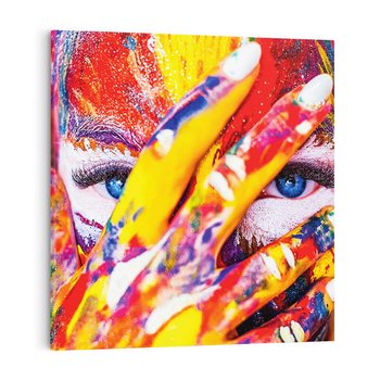 Obraz na płótnie 40x40 - Abstrakcyjna Magia Ciała - Bodypainting - abstrakcja, bodypainting