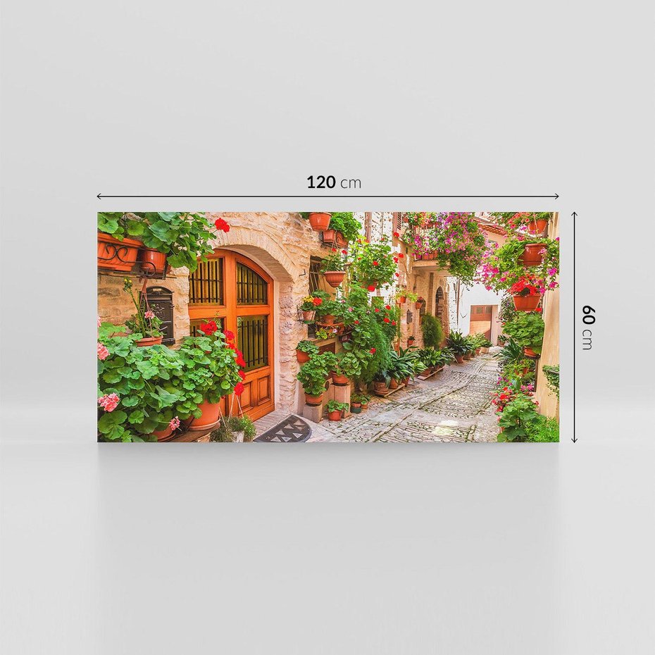 Obraz na płótnie 120x60 - Kolorowa harmonia - uliczka, miasto