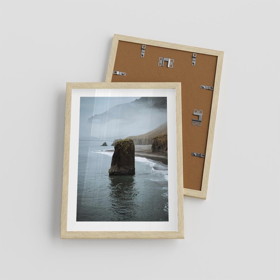 Plakat w ramie 30x40 - Mistyczna Aura - morze, mgła - rama drewno