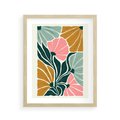 Plakat w ramie 40x50 - Rozplątane Myśli - abstrakcyjna kompozycja, pastelowe kwiaty - rama drewno