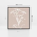 Obraz w ramie 50x50 - Harmonijne Mini Boho - minimalistyczny delikatny obraz, beżowe odcienie - rama czarna