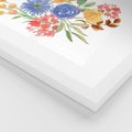 Plakat w ramie 50x70 - Kwiatowe Światło - akwarelowe kwiaty, bukiet - rama biała