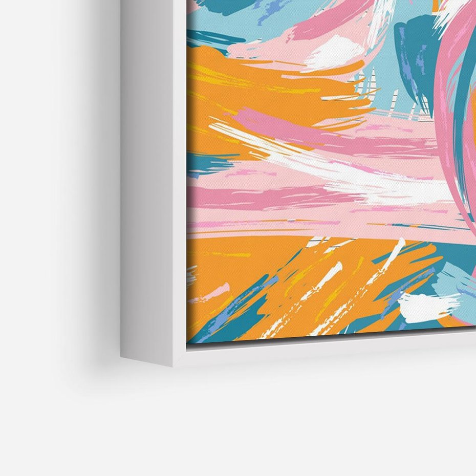 Obraz w ramie 120x80 - Refleksje w krainie abstrakcji - abstrakcja, energiczne pociągnięcia pędzla - rama biała