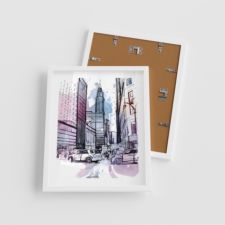 Plakat w ramie 40x50 - Miasto ożywione pulsującym życiem - szkocja, miasto - rama biała