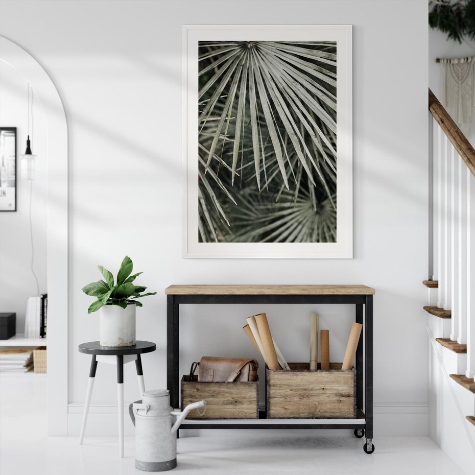 Plakat bez ramy 30x40 - Ujęcie Tropikalnej Natury - palmy, liście palmy