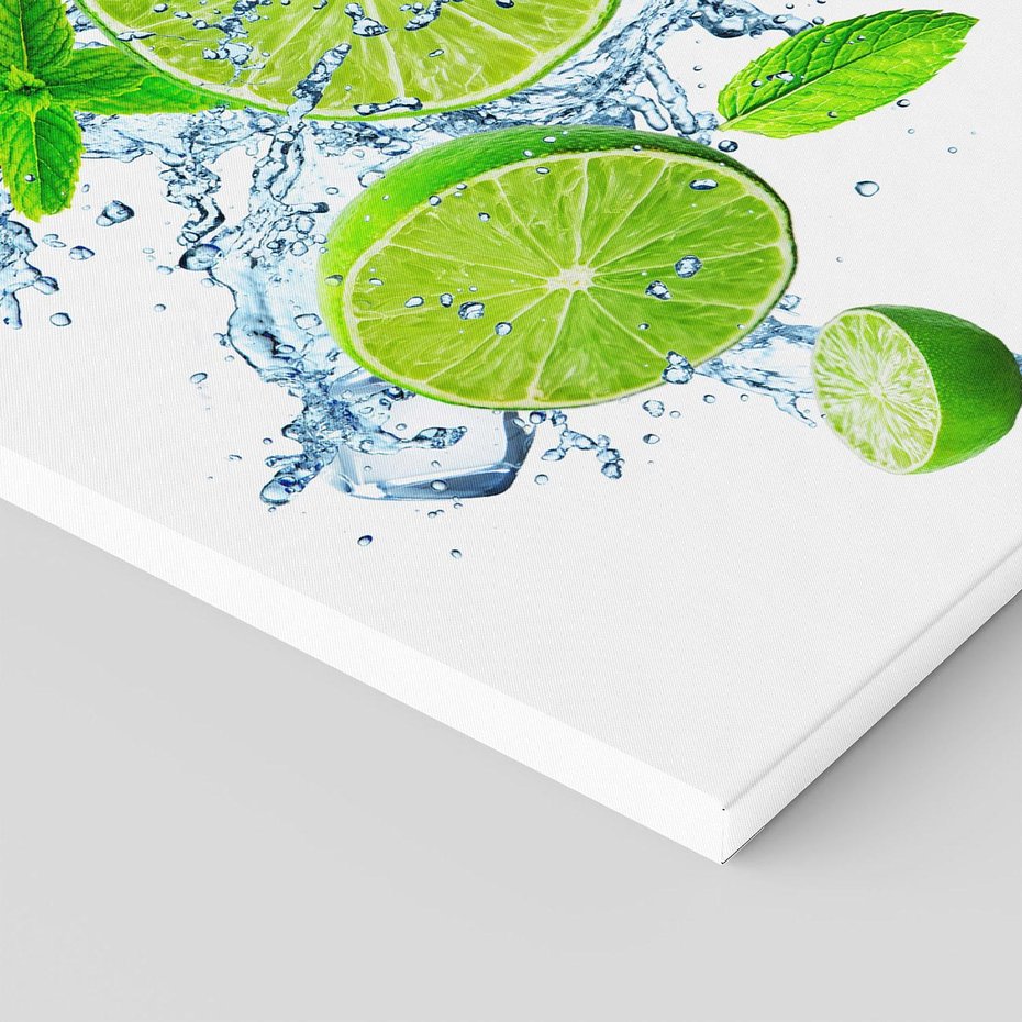 Obraz na płótnie 80x80 - Świeżość i Witalność - limonka, owoce