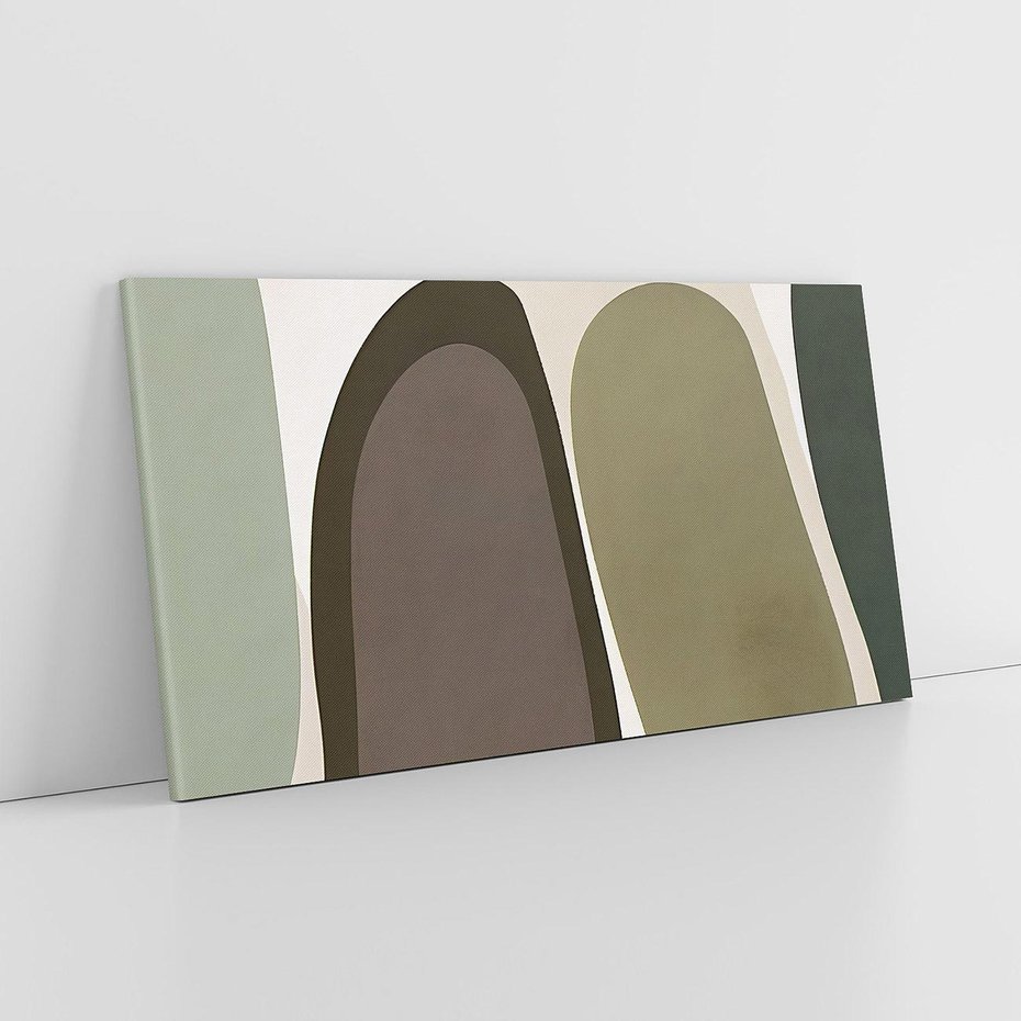 Obraz na płótnie 100x50 - Fale w Zieleni - abstrakcyjne kształty, zgaszona zieleń