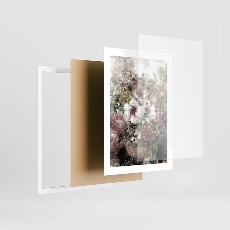 Plakat w ramie 30x40 - Piękno natury na płótnie - kwiaty, olejne - rama biała