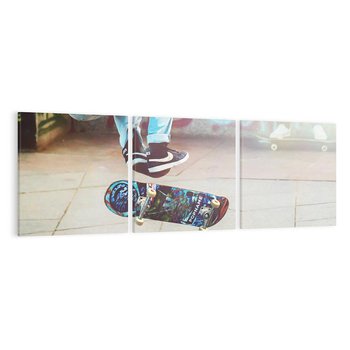 Obraz na płótnie 150x50 - Skateboardowe Rytmy na Desce - deskorolka, skateboard