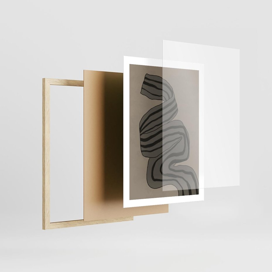 Plakat w ramie 50x70 - Niezwykłe Przesilenia - nowoczesna geometryczna sztuka, loftowe wnętrze - rama drewno