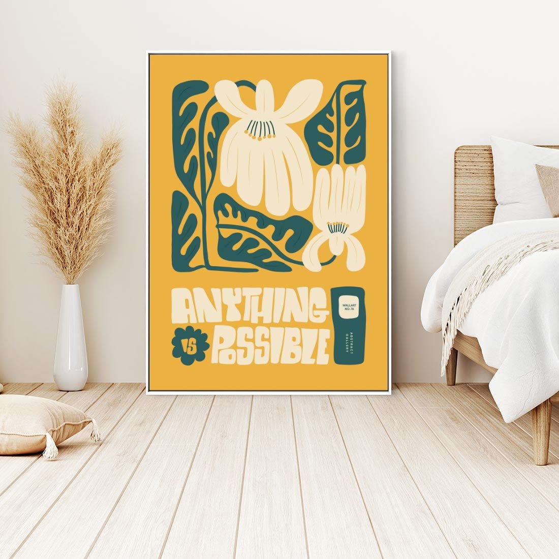 Obraz w ramie 50x70 - Impulsy Harmonii - kwiaty, nowoczesny plakat - rama biała