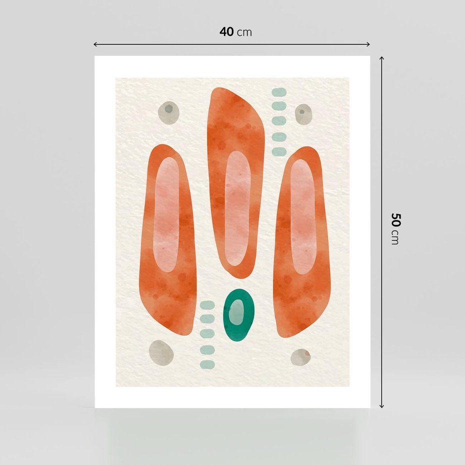 Plakat bez ramy 40x50 - Księga Barw - abstrakcyjne formy, dominujący kolor pomarańczowy