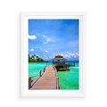 Plakat w ramie 50x70 - Magia tropikalnego oceanu - ocean, tropiki - rama biała