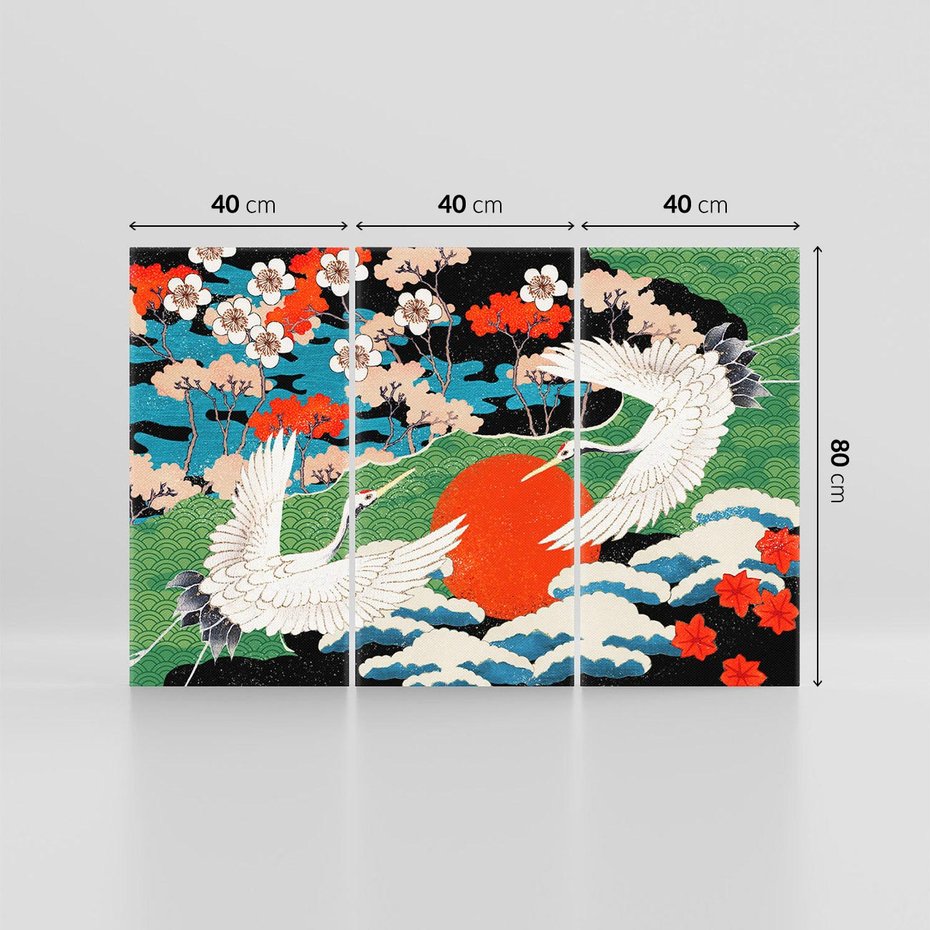 Obraz na płótnie 120x80 - Wibracje emocji - sztuka japońska, wyraziste kolory