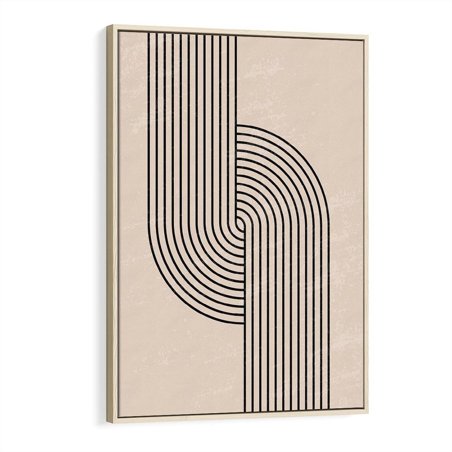 Obraz w ramie 80x120 - Puls Abstrakcji - abstrakcyjne linie, geometria - rama drewno