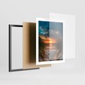 Plakat w ramie 40x50 - Magia zachodu słońca na plaży - zachód, słońca - rama czarna