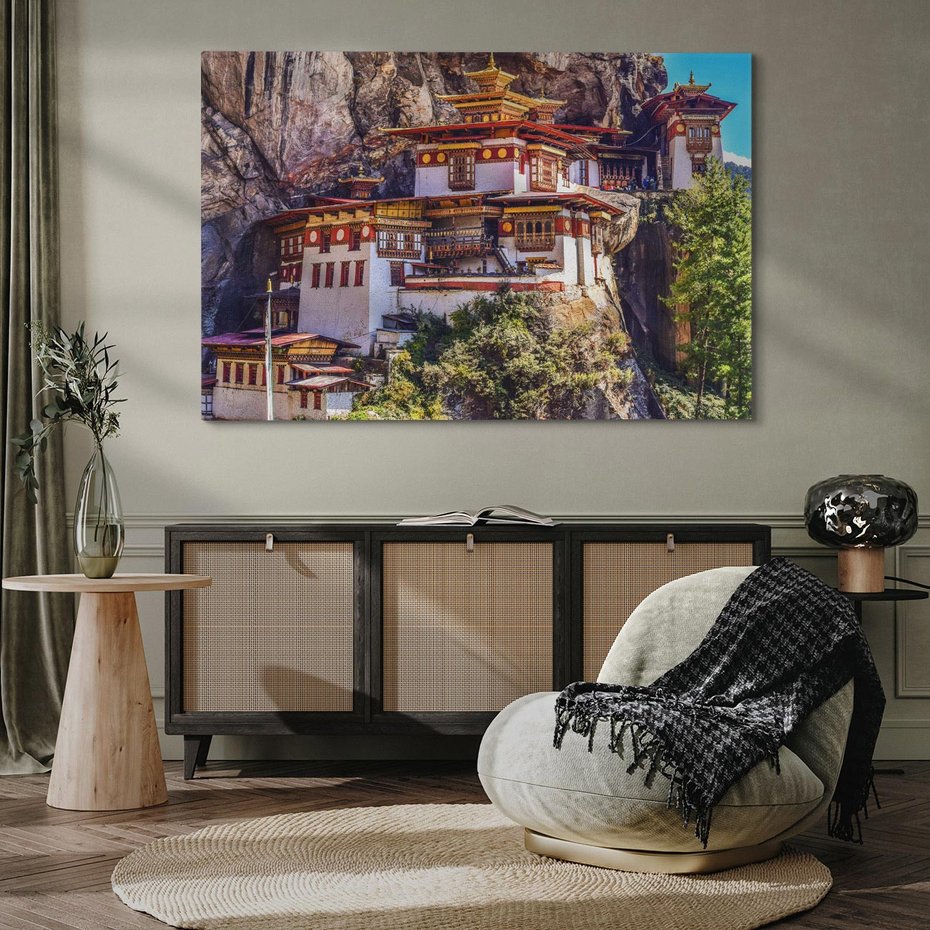 Obraz na płótnie 70x50 - Architektura Azji: Harmonia i Majestat - architektura, Azja