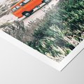 Plakat bez ramy 21x30 - Podróże po Pustyni - stary samochód van, pomarańczowy