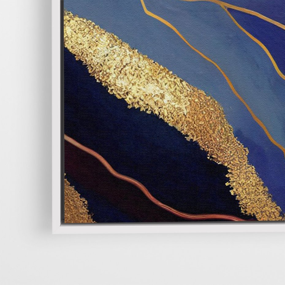 Obraz w ramie 70x100 - Sztorm malarskich emocji - marmur, abstrakcyjna grafika - rama biała