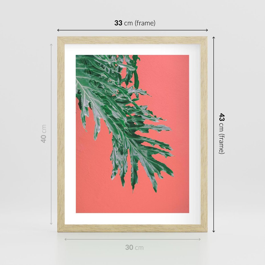 Plakat w ramie 30x40 - Energetyczna Eksplozja Natury - liście, kolor - rama drewno