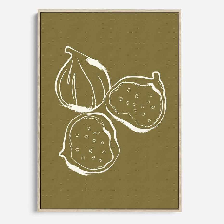 Obraz w ramie 80x120 - Podróżne Barwy - figi, minimalistyczny styl - rama drewno