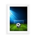 Plakat w ramie 50x70 - Piłkarska ekscytacja w momencie gola - piłka, nożna - rama biała