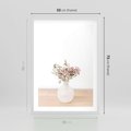 Plakat w ramie 50x70 - Kwiaty w Minimalistycznym Wazonie - kwiaty, wazon - rama biała