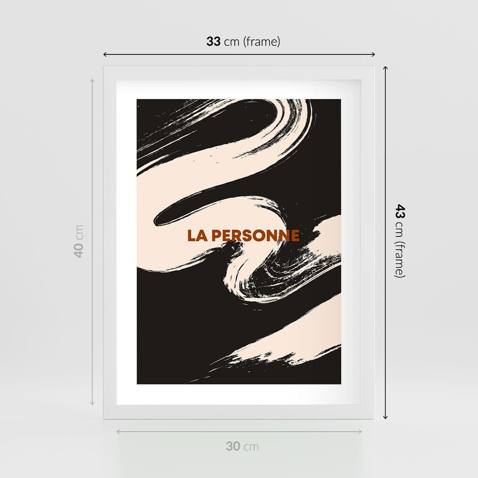 Plakat w ramie 30x40 - Ciemna Abstrakcja - abstrakcja w ciemnych kolorach, czarny - rama biała