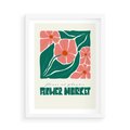 Plakat w ramie 50x70 - Retro Inspiracja - minimalistyczna kwiatowa kompozycja, pastelowe kolory - rama biała