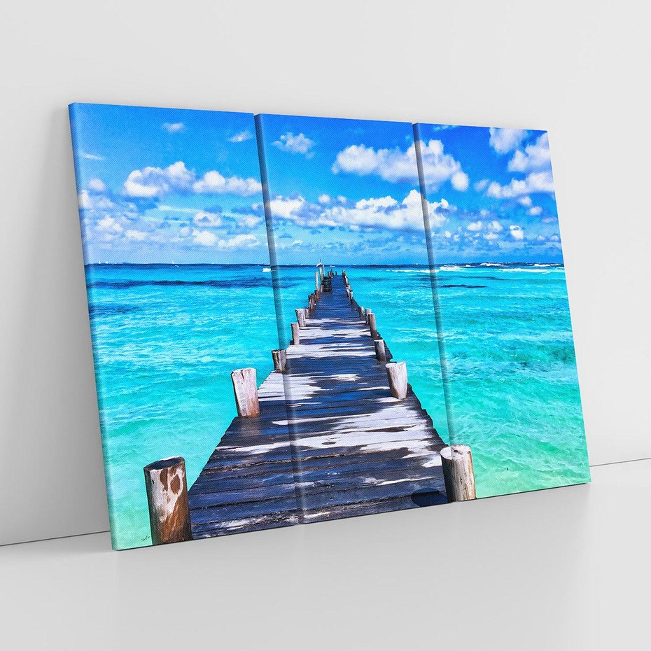 Obraz na płótnie 120x80 - Molo na Plaży Morza - molo, plaża