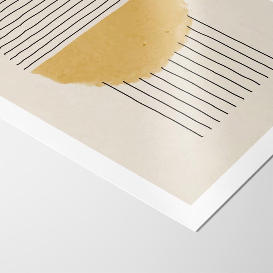 Plakat bez ramy 21x30 - Podróżne Kreski - akwarelowa plama, geometryczne szkicowane kształty