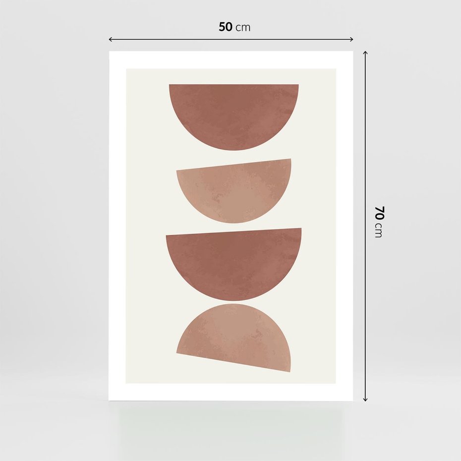 Plakat bez ramy 50x70 - Abstrakcyjne Widzenia - abstrakcyjne geometryczne kształty, odcienie brązu i beżu