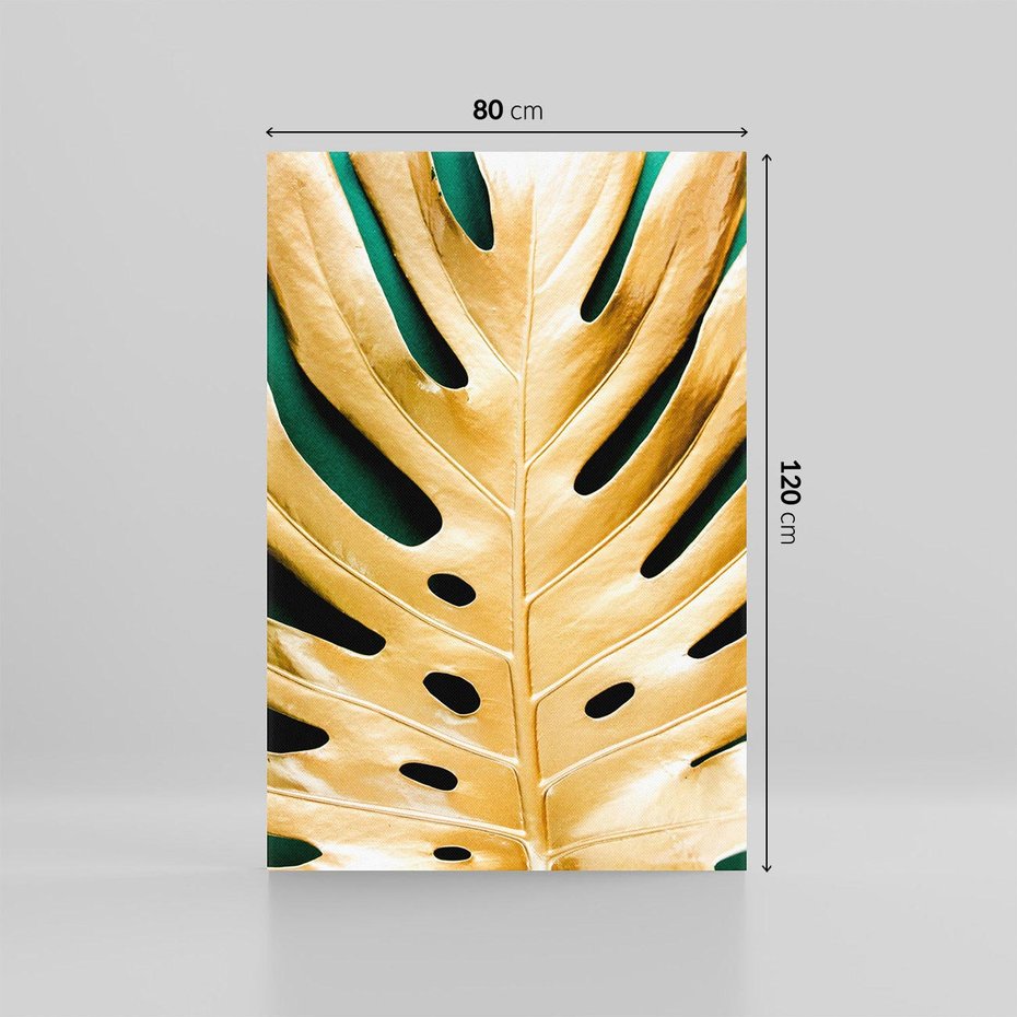 Obraz na płótnie 80x120 - Piękno i Styl - złote, liście