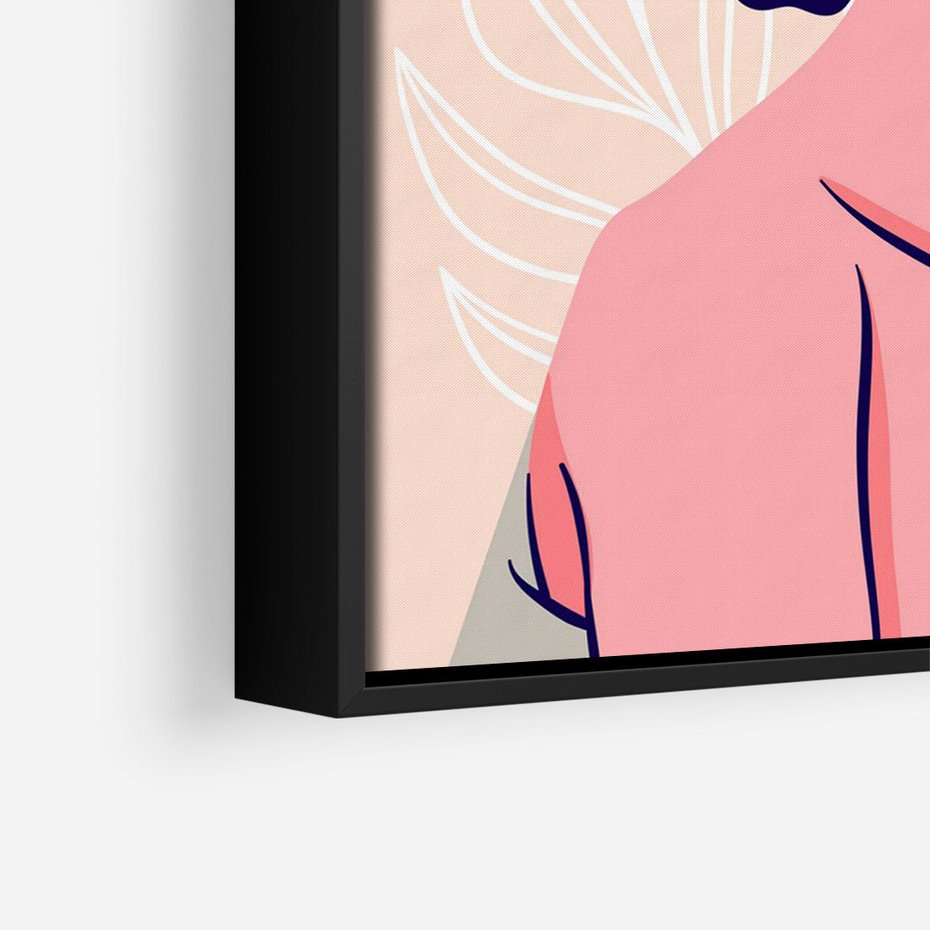 Obraz w ramie 70x100 - Kobiecy Kształt Świata - nowoczesny plakat, styl retro - rama czarna