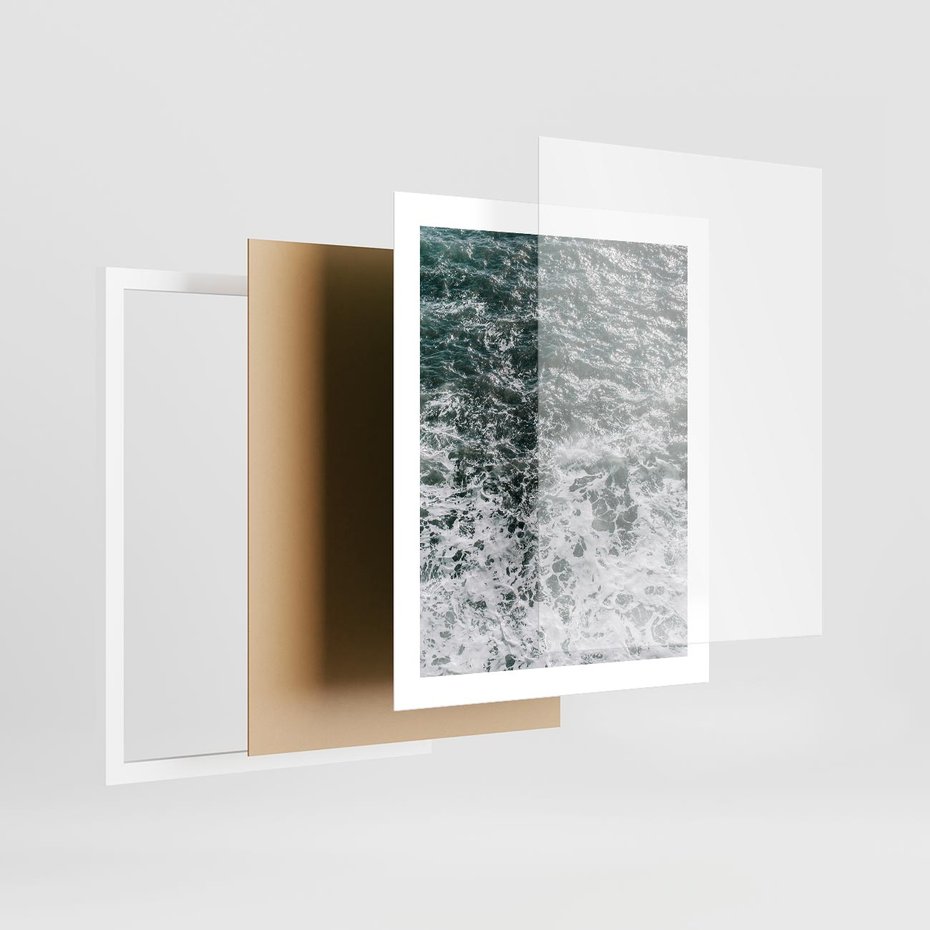 Plakat w ramie 40x50 - Sztormowa Przygoda - morze, ocean - rama biała