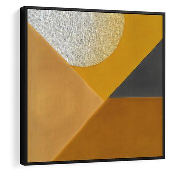 Obraz w ramie 50x50 - Harmonia migoczących ognisk - intensywne ciepłe kolory, słoneczny żółty - rama czarna