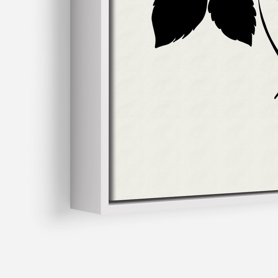 Obraz w ramie 70x100 - Poezja kwiecistej kreski - kwiaty, minimalistyczne - rama biała